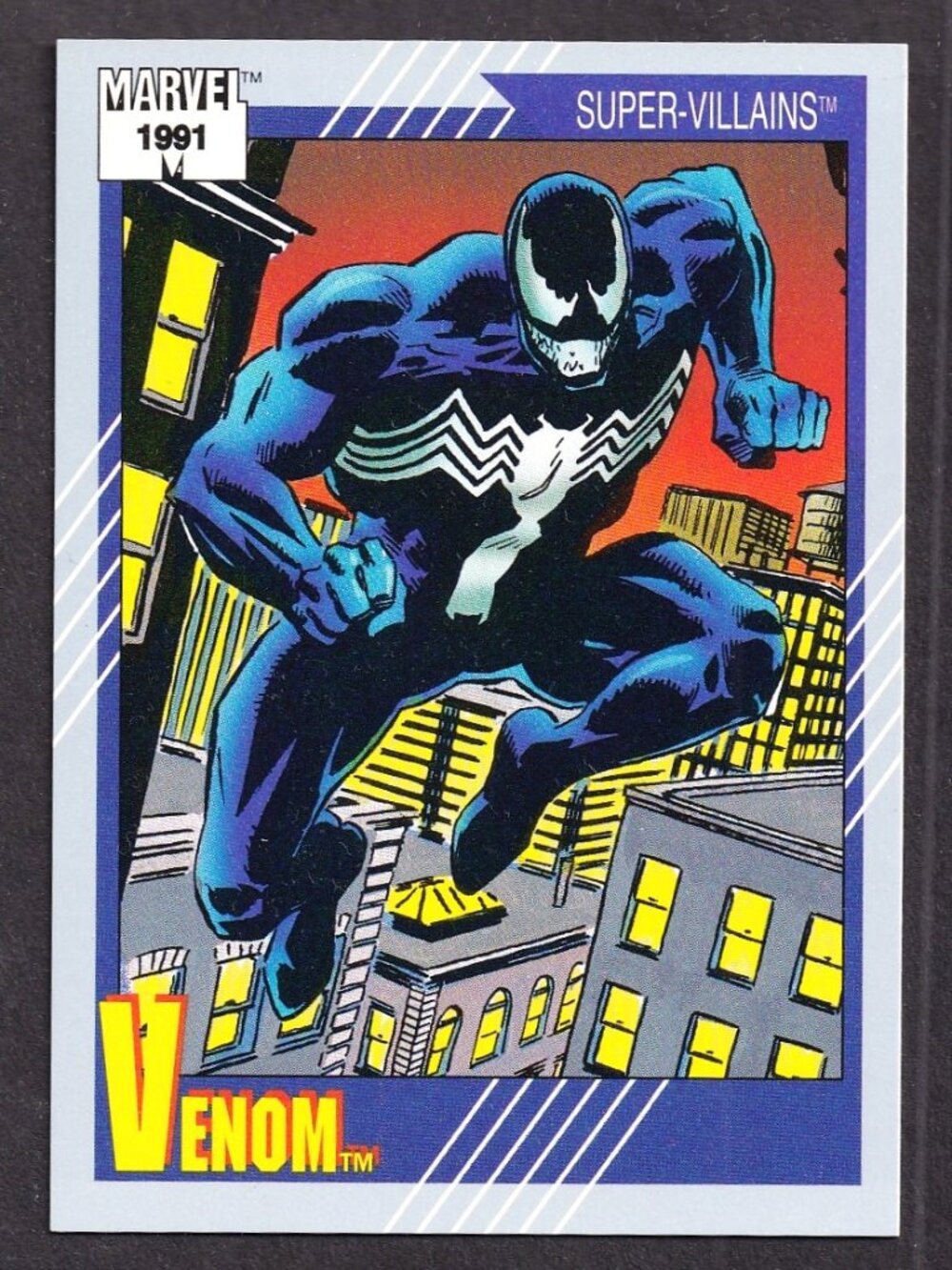 Venom Marvel Trading Card 1991 #58 Impel Super Villians In Spider Man Comics